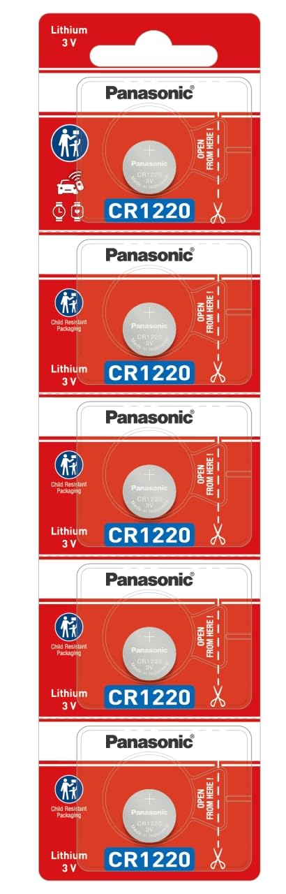 Panasonic CR-1220 Lithium Coin Battery 3v - Pack of 5 Provide Long Lasting Power in a Variety of Devices,from keyless-Entry fobs to Toys-image-30