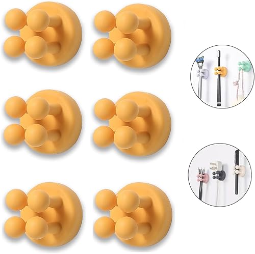 6 soportes de silicona para cepillos de dientes montados en la pared, impermeables, autoadhesivos, para cepillo de dientes, gancho para maquinilla
