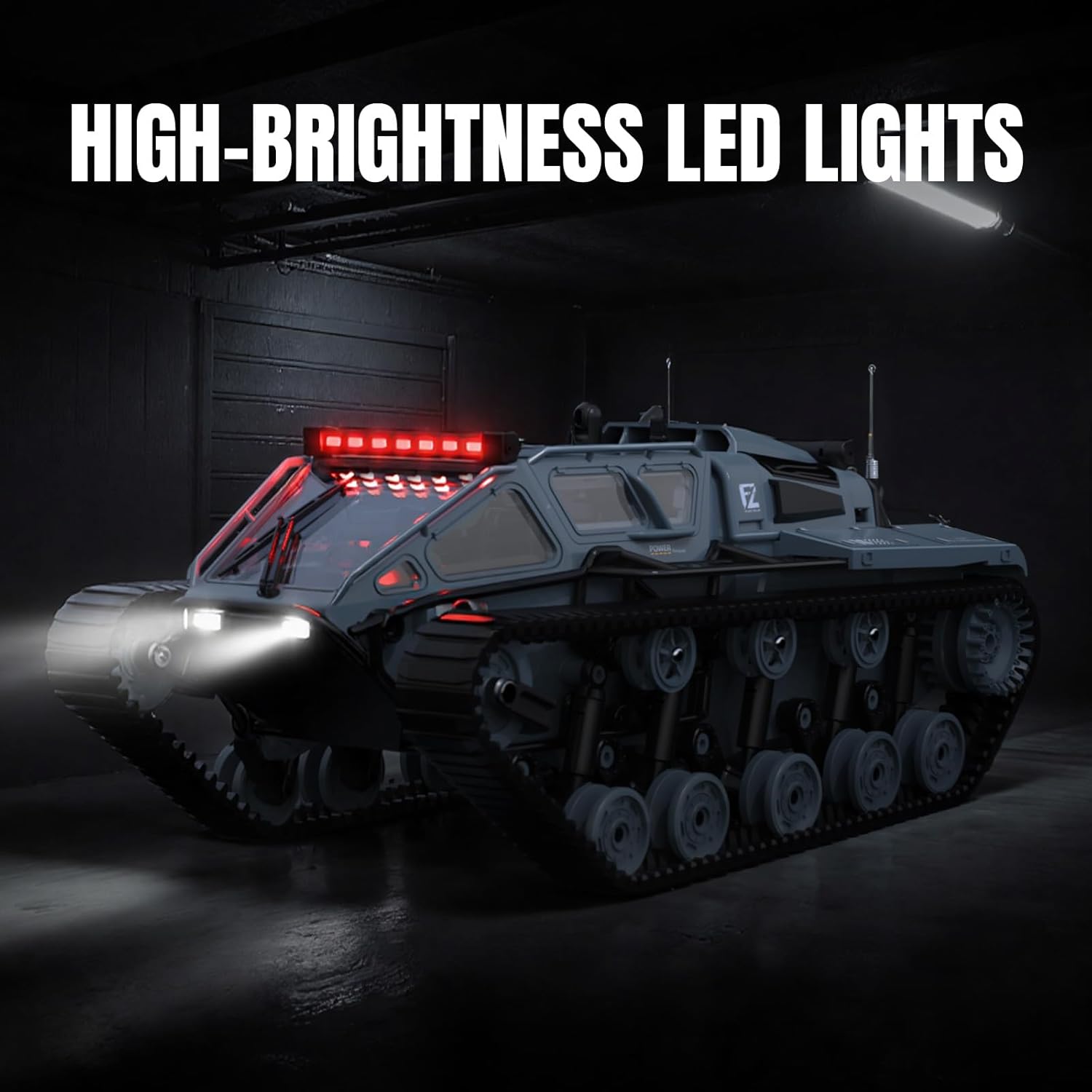 RACENT 1:16 RC Tank Remote Control Tank Off-Road RC Truck 4WD RC Crawler 360°Rotating Drifting Car with 2 Batteries