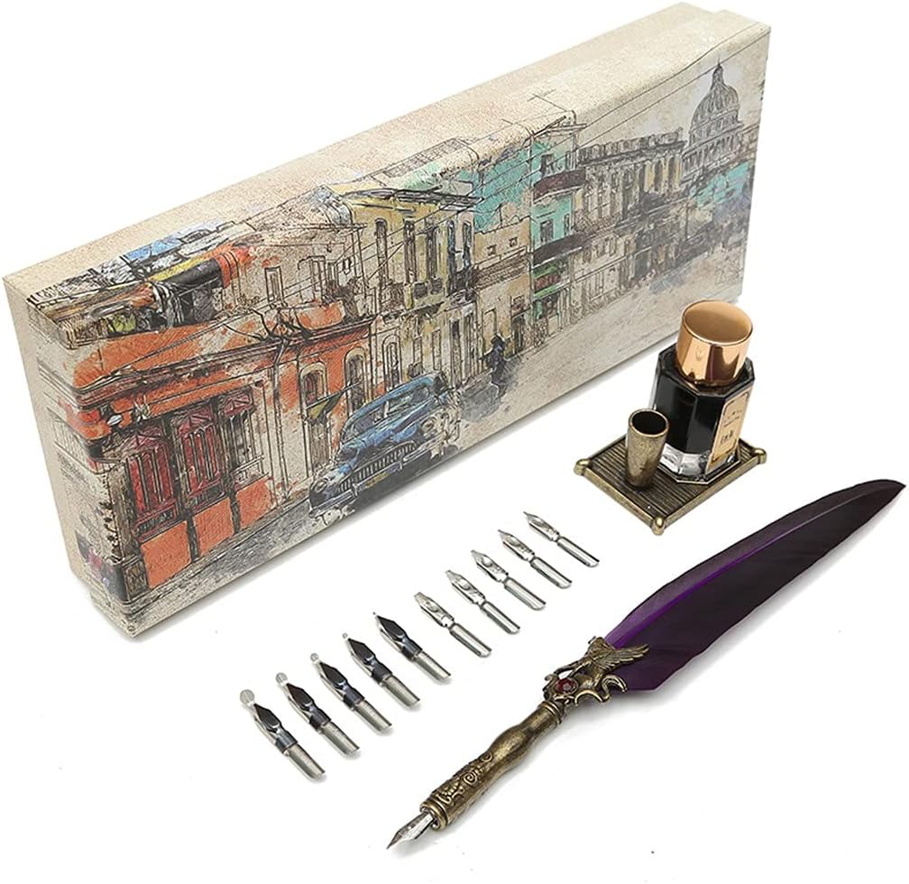 Retro British Stationery Dip Fountain Pen Set Christmas Halloween Special Calligraphy(C)