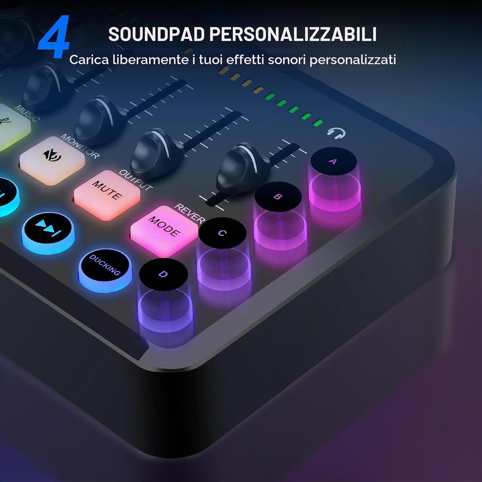 NEWFUN Streaming, audio mixer, Bluetooth, Mixer PC RGB per lo streaming Con registrazione personalizzata, compatibile con diversi sistemi operativi e software