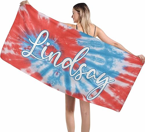 Miniatura 6 de MyPupSocks Toallas de playa personalizadas con nombre  Toallas de playa teñidas  Manta de playa personalizada de secado rápido  para playa, viajes,