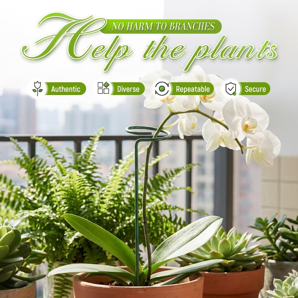 4/8/12 Pack Plant Stakes, 16/24/36 Inch Plant Sticks Support, Flower Stakes Clips Cage for Rose Peony Tomato Seedling Marigold Amaryllis Sapling Coreopsis Lily Orchid Plants (12pc, 24 inch)