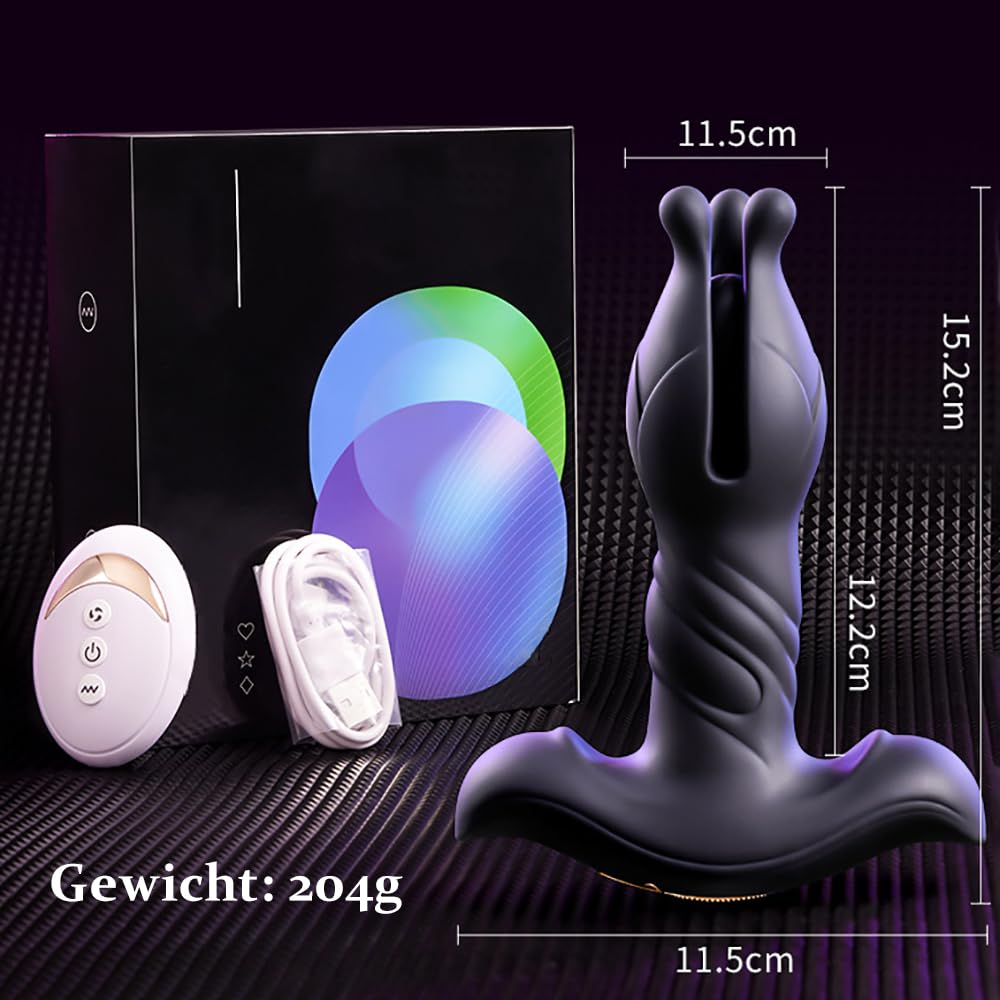 Elektrischer Dildo Penis Anus Dual Purpose Vibrator mit 9 Teleskop Vibrationsmodi Vaginal G-Punkt Stimulation Anal Prostata Vibratoren Masturbator Sex Spielzeug Analplug für Männer Frauen