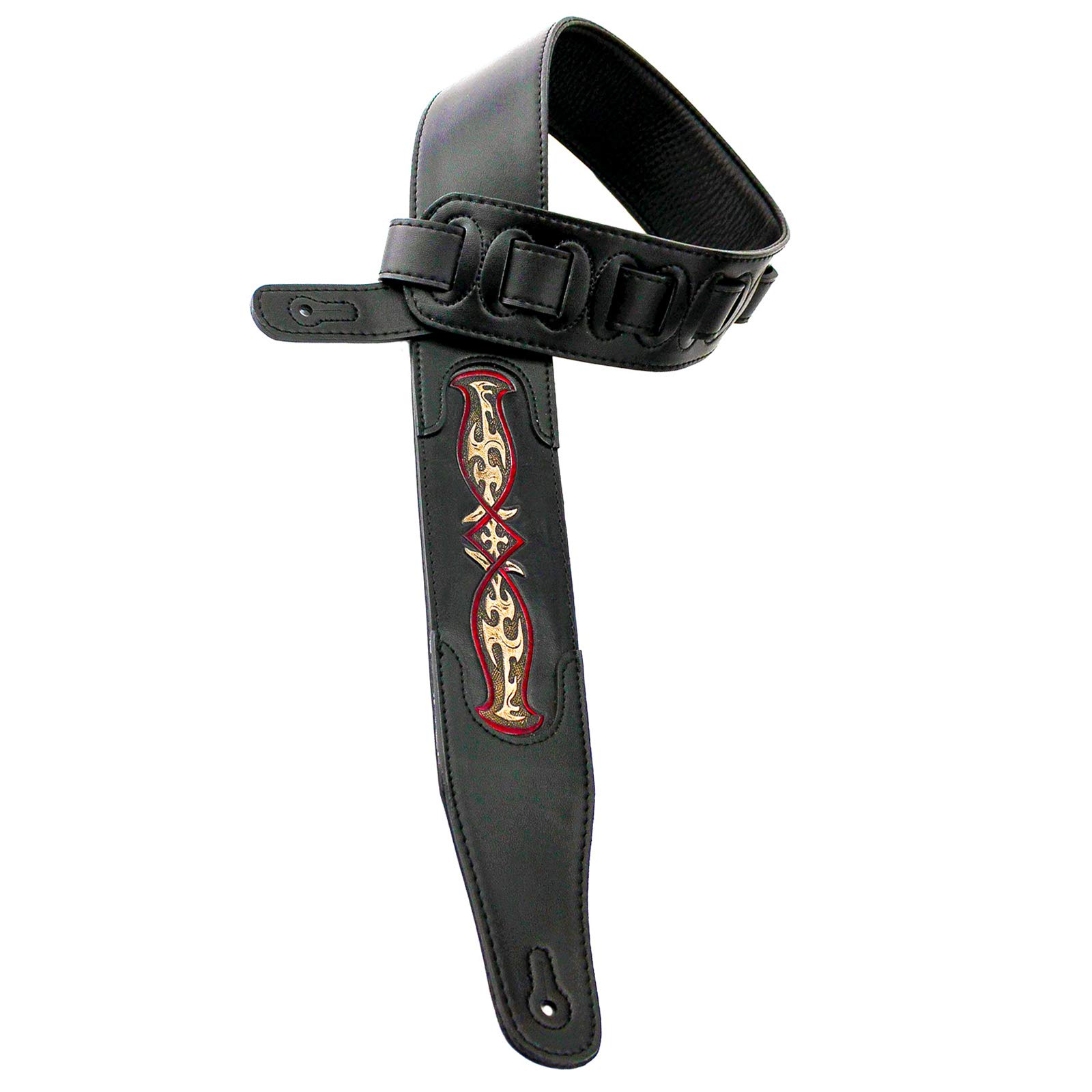 Walker & Williams cvg-103 negro correa para guitarra acolchada mano talladas diseño celta
