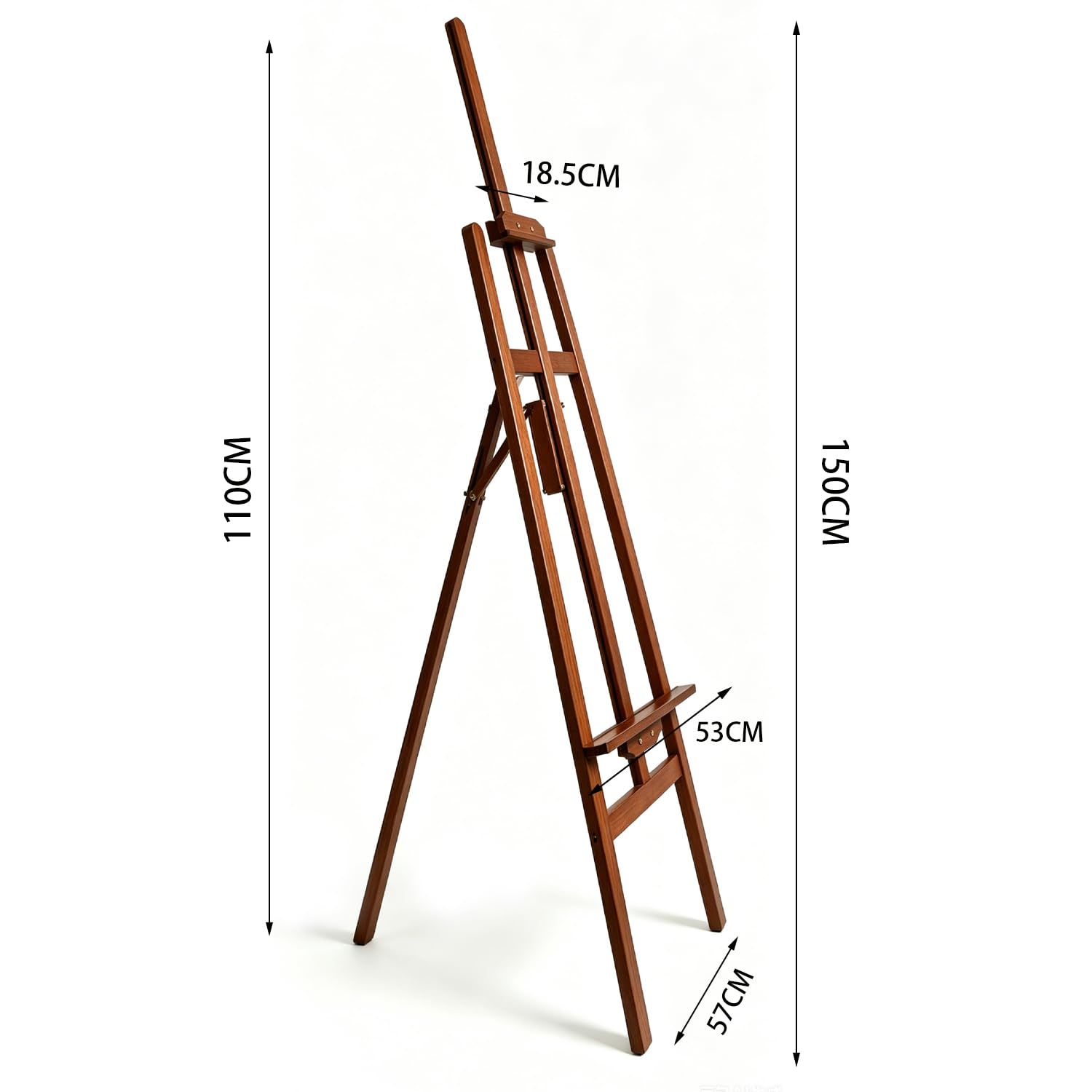 Caballete Madera，Caballete De Madera Natural De 150 Cm,Soporte Profesional Para Lienzo, Adecuado Para Niños y Adultos,Apto Para Pintura Acrílica,Óleo,Etc.,Herramienta De Arte Portátil (2, Nogal)