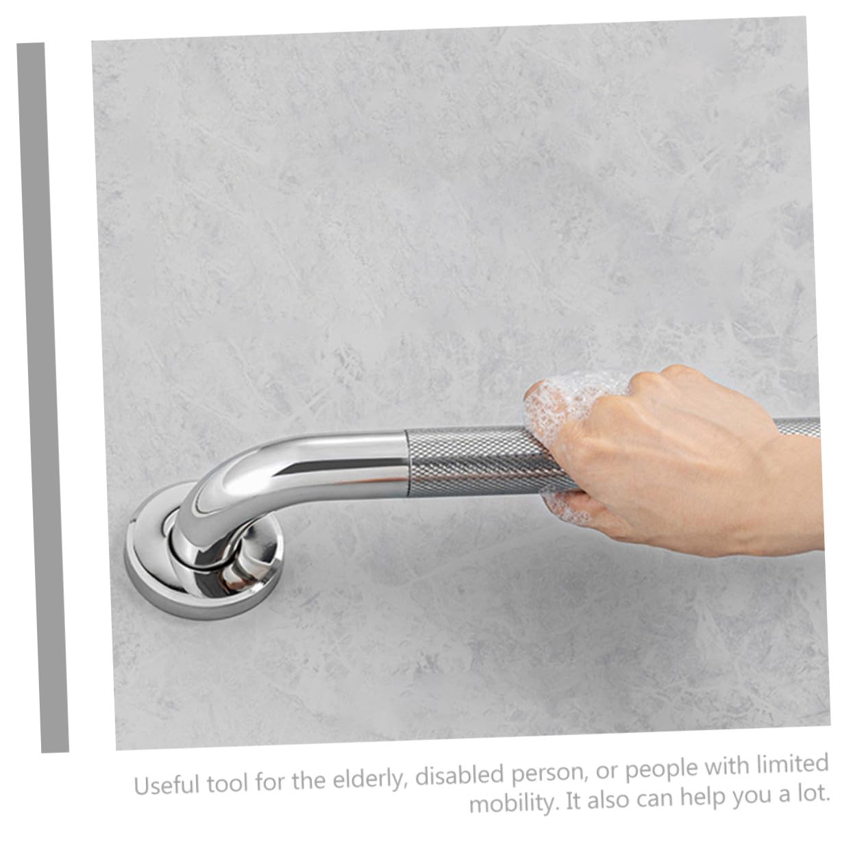 Barra De Apoyo Antideslizante Sus304 De Acero Inoxidable 40 Cm, Asidero Para Baño y Ducha, Barra De Seguridad Para Personas Mayores, Soporte Resistente y Estable Para Uso Baño