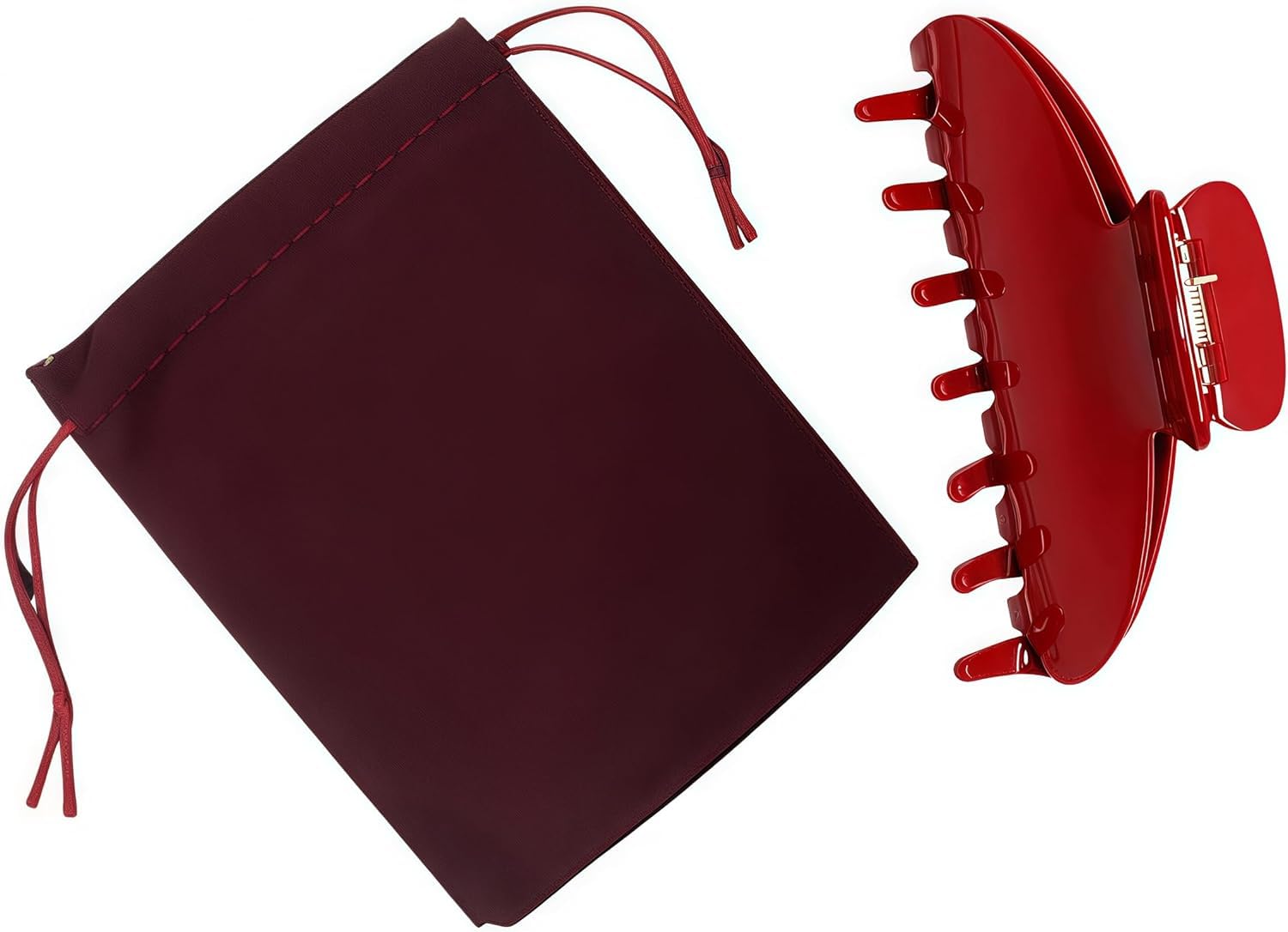 Premium durable acetate hair claw - cute clip for thick or thin hair - 4-Inch Non-slip hair clips -Flat hair claw clips. (Red) - Image 3