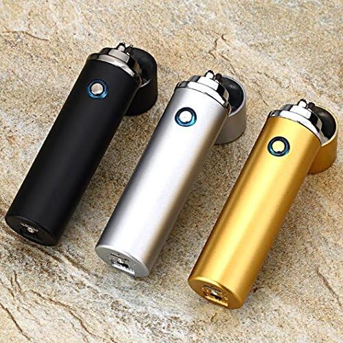 ＊新作＊ AL 2017 電動ダブルパルスアークライターたばこパイプUSBライター無煙防風たばこシガーライター充電式 ゴールド AL-AA-1