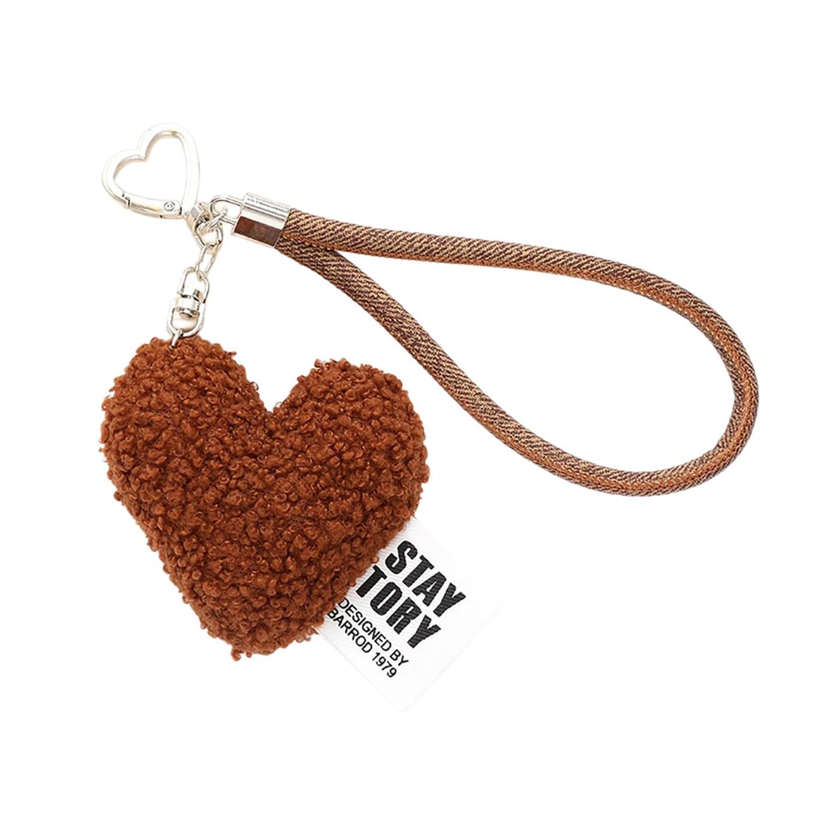 Jazuaiao Heart Wristlet Keychain Sweet Love Pendant Keyring Accessories for Fashion Lover Backpack Coin Purse Decoration Fashion Heart Pendant