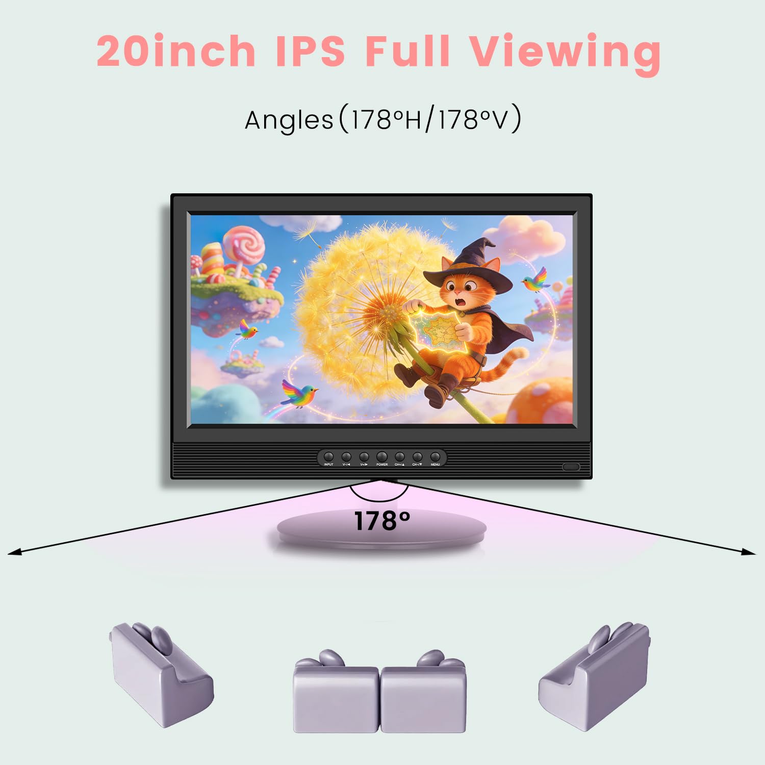 TV Digitale 19 Pollici DVB-T2 Hevc H.265 Tuner HDMI - Dettaglio