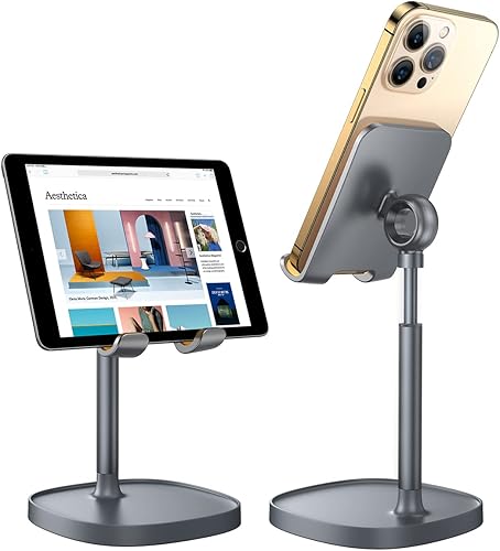 Miniatura 1 de LISEN Soporte universal para teléfono celular escritorio de oficina en casa reduce el dolor de cuello ángulo de altura soporte ajustable para