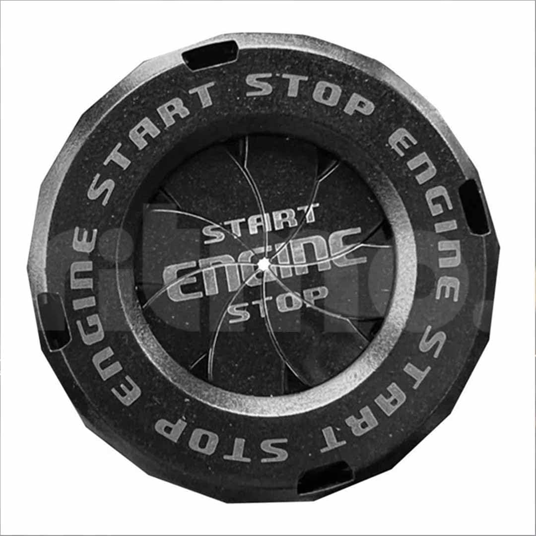 Ritmo Car Push Start Button Cover Car Engine Push to Start Accessories, Engine Start Stop Button Cover Rotar, Car Start Button Cover Spin, Motorcycle Startup (Black)-picture-20