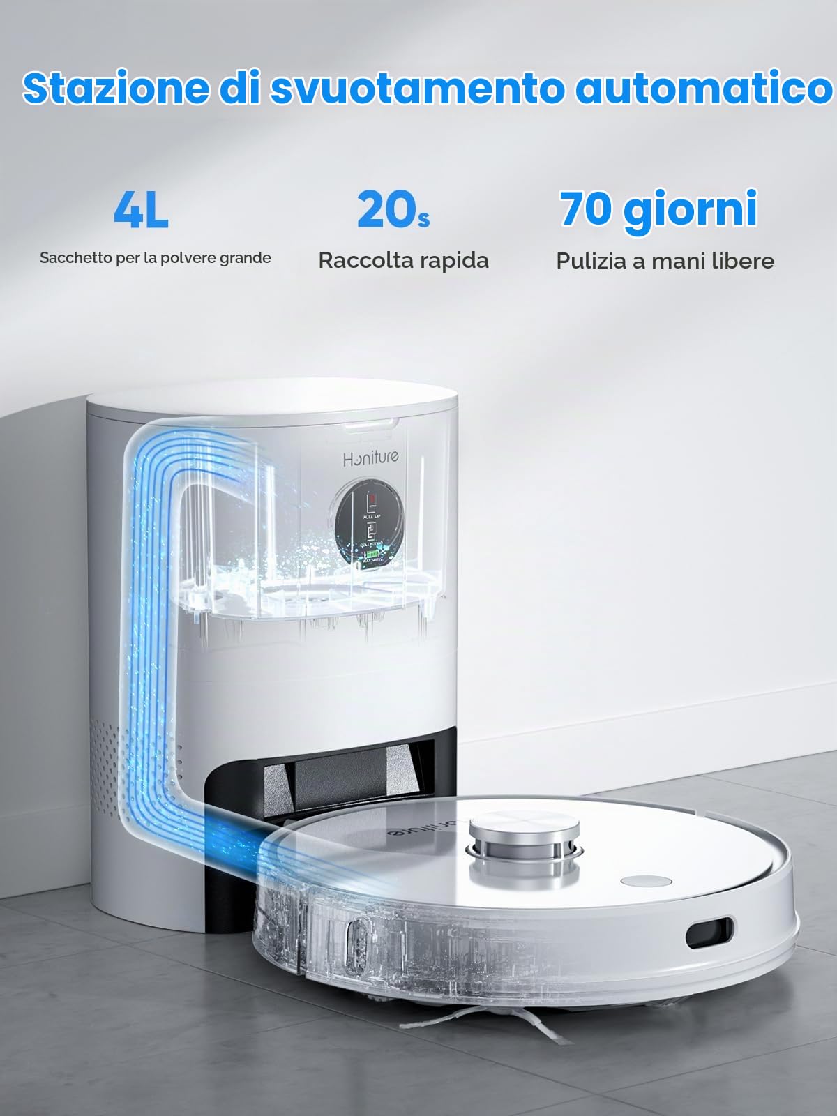 HONITURE Robot aspirapolvere con funzione di pulizia