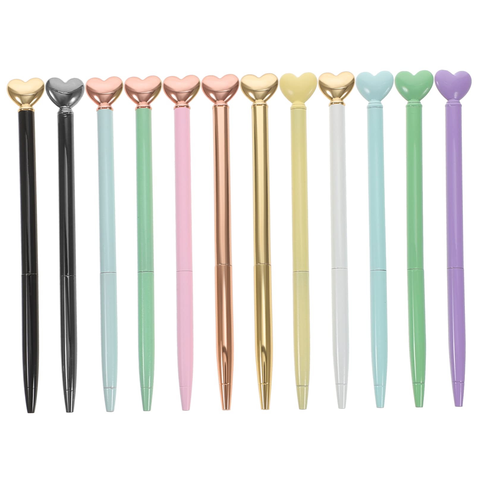 Lurrose 60 Piezas De Amor Bolígrafo De Metal Bolígrafo De Tinta De Uso Diario s De Corazón s Interesante Rodante Ergonómico Lindos s