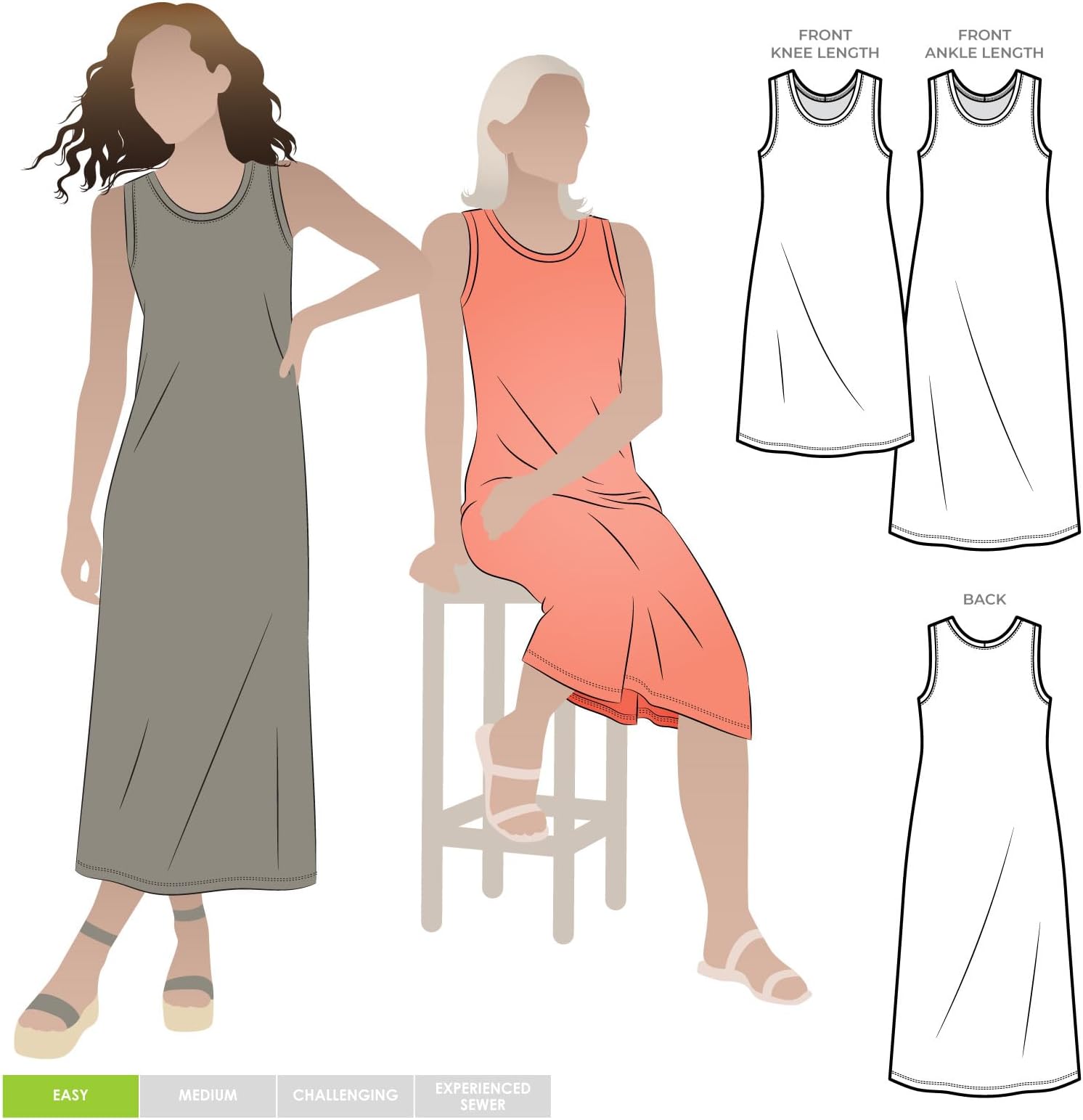 Style ArcStyle Arc Sewing Pattern - Kim Knit Dress - Sizes 4-16