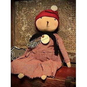 Primitives Supplies for Grubby Primitive Rustic Christmas Sweet Sierra Snow Girl Rag Doll Snowman 16" for Holiday, Kitchen, Farhouse, Home Decor. Primitives Supplies for Grubby Primitive Rustic Christmas Sweet Sierra Snow Girl Rag Doll Snowman 16 for Holiday Kitchen Farhouse Home Decor