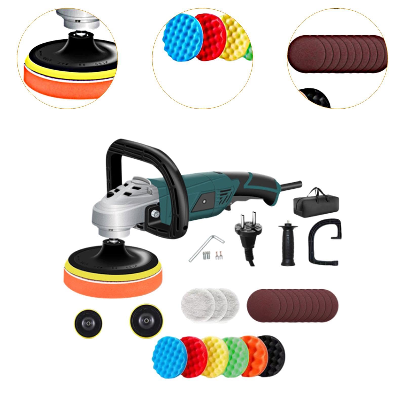 #N/a Polisher Pulidora Profesional Portátil con Accesorios Intercambiables para Pulido Multifuncional Adecuada para Mantenimiento Detallado, 27 Piezas