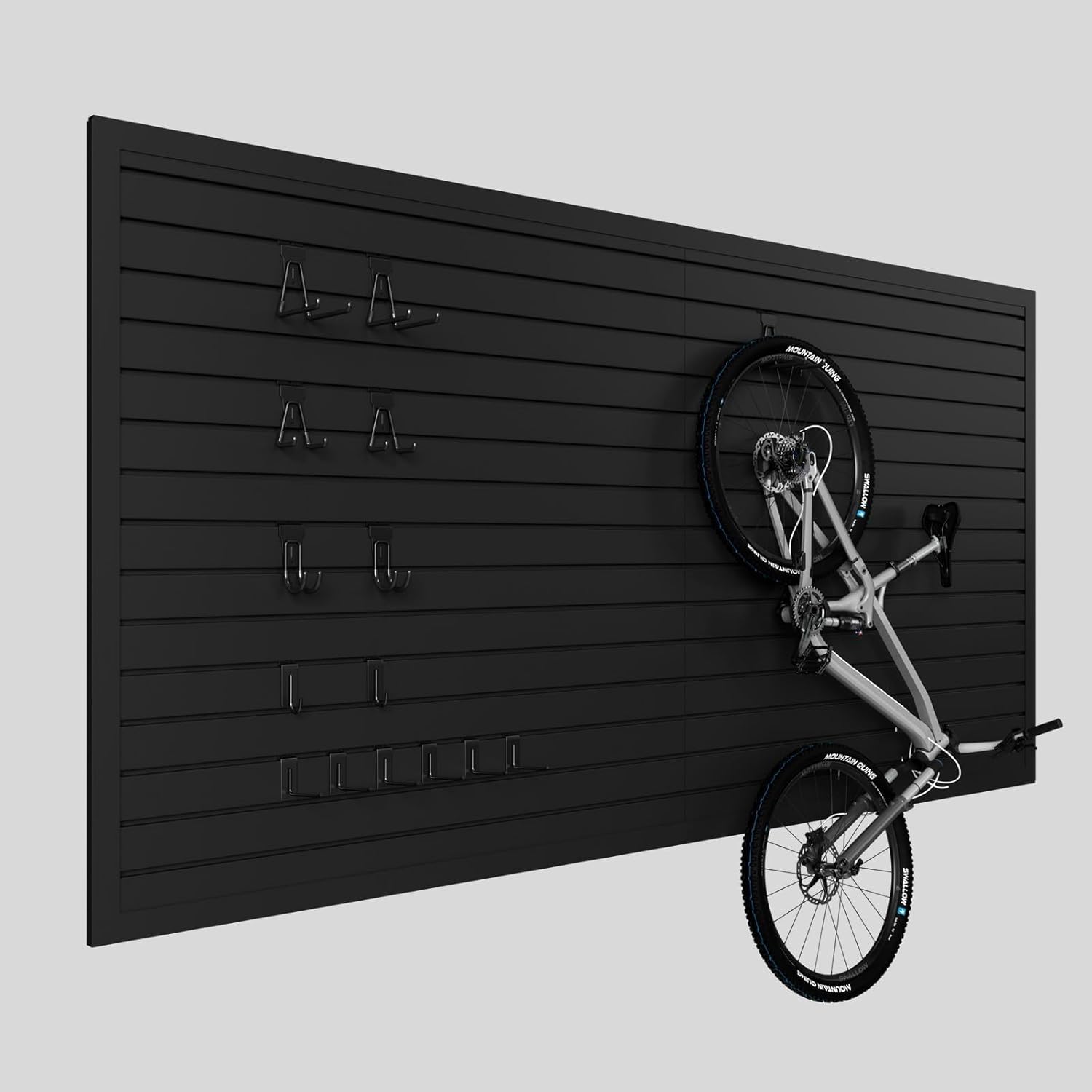 Slatwall Panel Garage Organizer with 14 Hooks, 4x8 ft