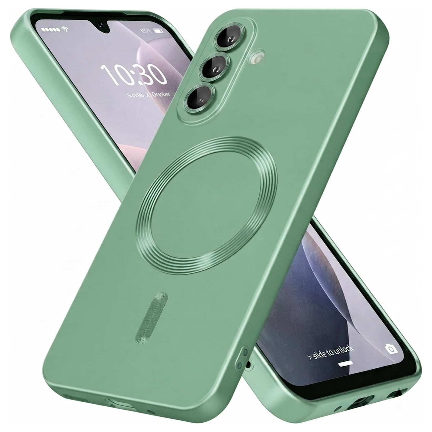 DIZORO Samsung A17 5g Case, Compatible with Mag Safe Back Cover, Matte Luxury Metallic Luster Flexible TPU Wireless Charging Shockproof Case with Camera Protector Lens (Silver) — Amazon image 16