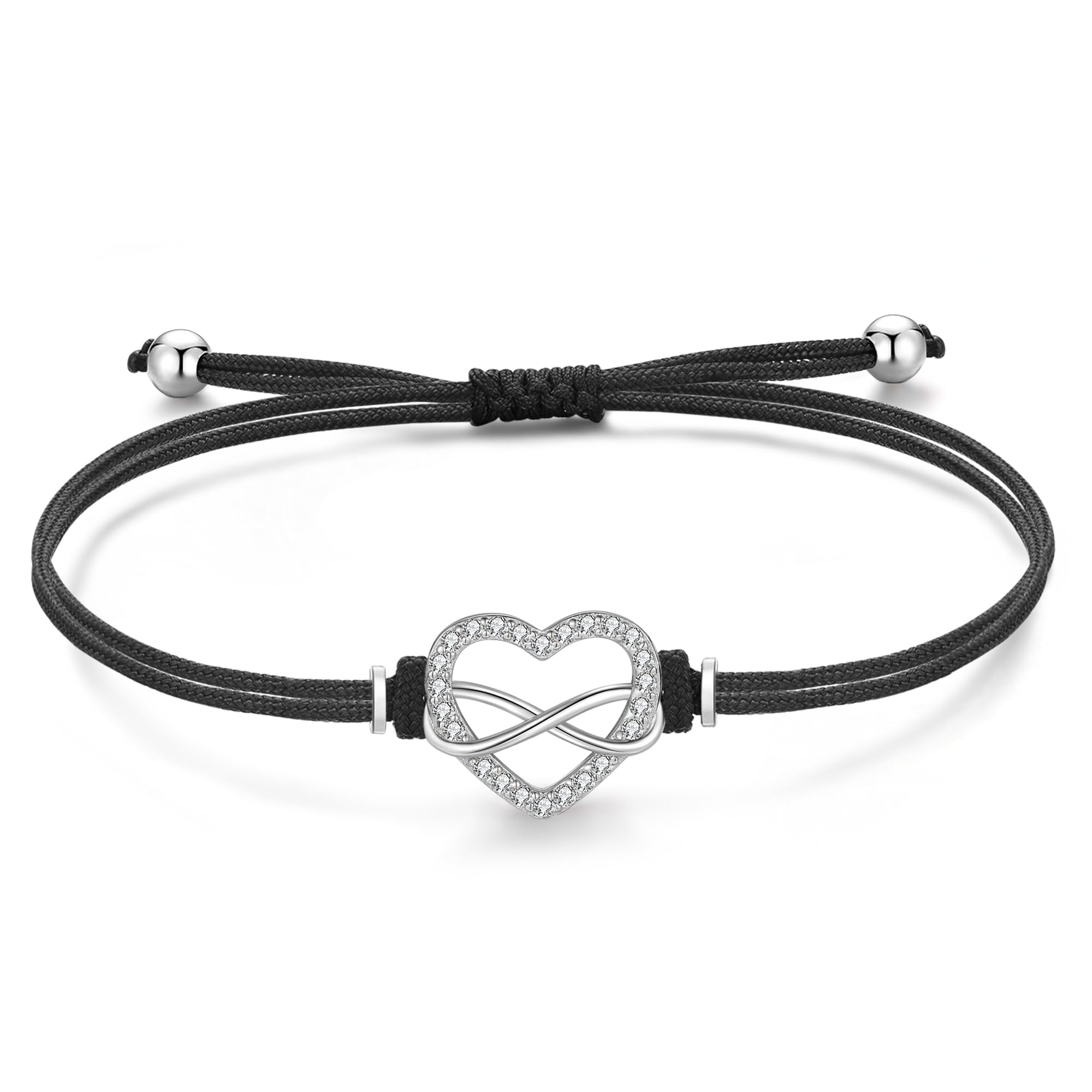 Jrêveinfini Jrêveinfini Infinito Corazon Pulsera Mujer Niña Plata de Ley 925 con Caja de Regalo, Regalo Cumpleaños Mujer Niña, Ajustable 16+3cm