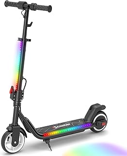 iScooter E Scooter Kinder 8-14 Jahre, 250W Eektroroller mit Bluetooth & Licht (7 Farben & 3 Modi), 3 Fahrmodi 8/13/19km/h, 60Min Fahrzeit bis zu 15km, Faltbar & 90-102 cm Verstellbare Höhe