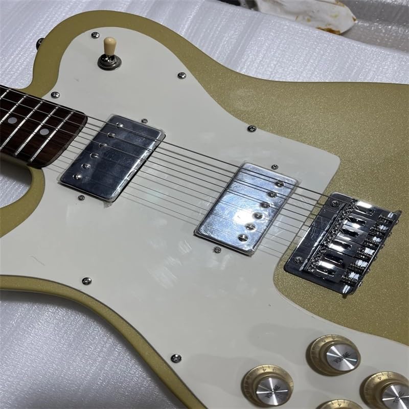 Guitare électrique gaucher en acajou jaune brillant avec une touche élégante en bois de rose