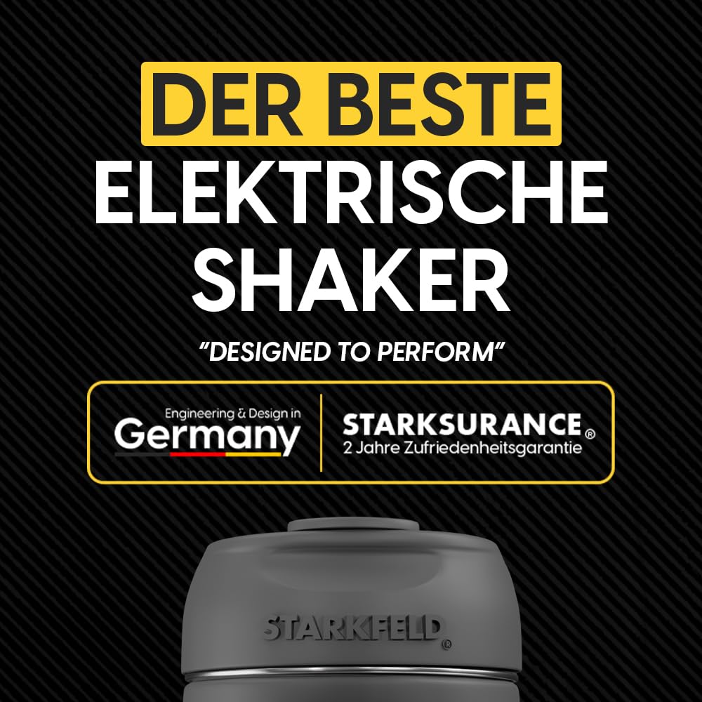 STARKSHAKE V4 – Excelente coctelera eléctrica de la editorial F.A.Z (2025) | Coctelera eléctrica de proteínas para batidos cremosos de proteínas | 8000 UPM | USB-C | 120+ batidos | Incluye Starkpod |
