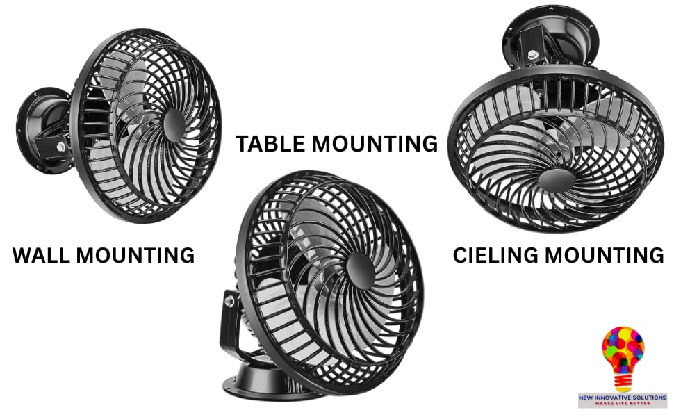 Image of STARVIN Wall Mounted Fan High Speed Wall Fan for Home & Kitchen Compact Size,Adjustable Tilt,Low Noise Small Wall Fan for Office, Shop & Utility Area - EVTS (9 inch cabin black, 9 inch)