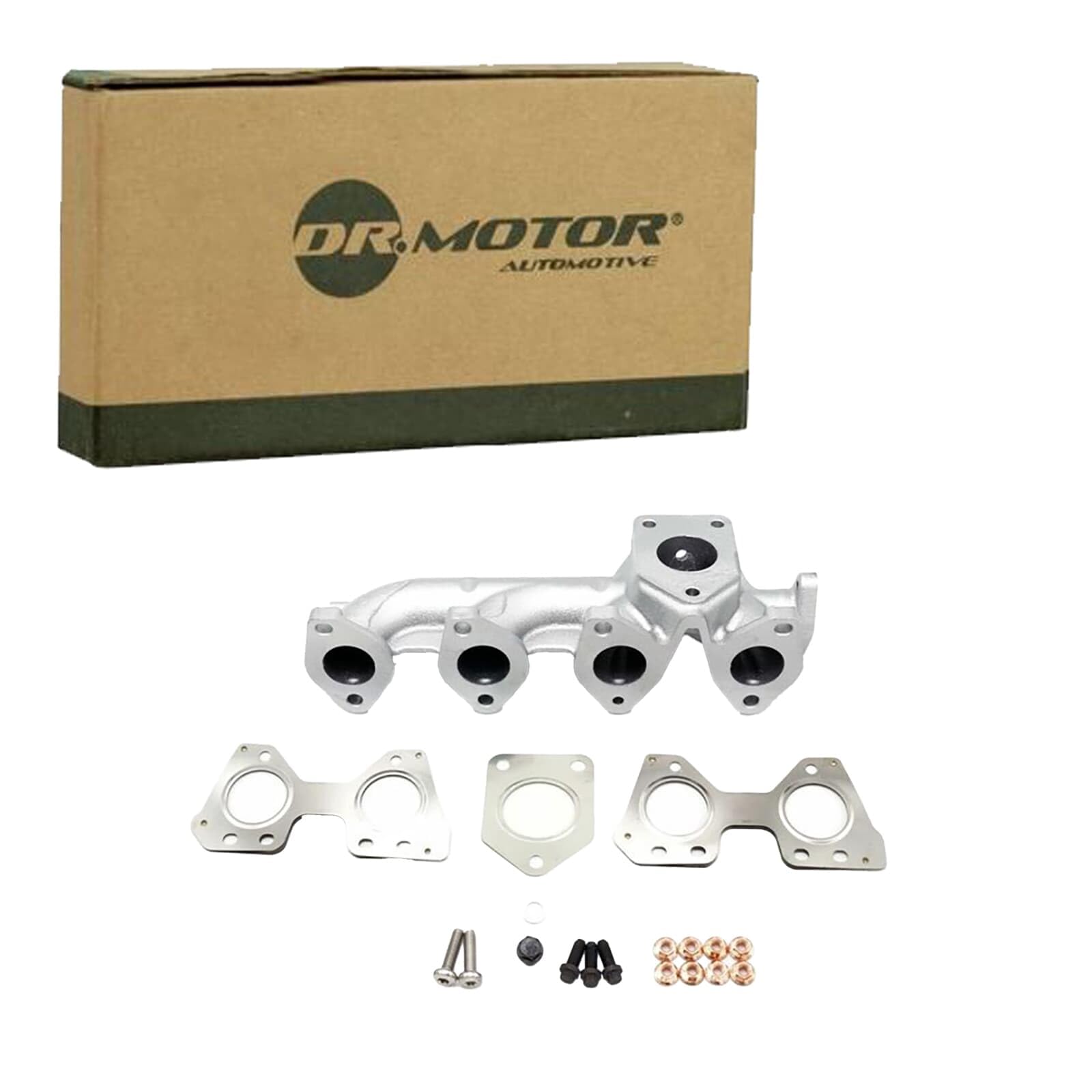 DR.MOTOR AUTOMOTIVE DRM28203S Collettore di scarico con guarnizioni con materiale di fissaggio con viti compatibile con BMW 3 Touring E91 11627797389 11627810182 | DRM28203S adatto per 1.6 2.0d Diesel N47 95-184PS