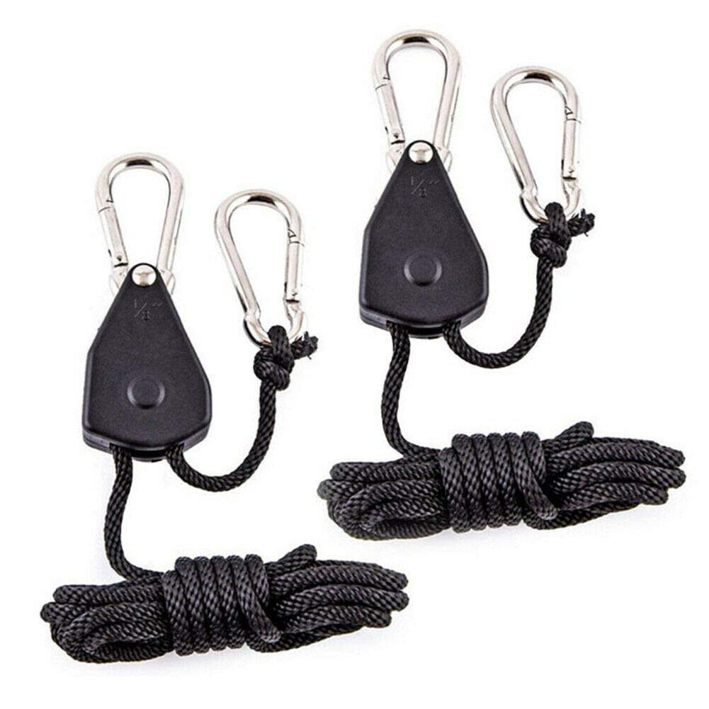 Supertool Rope Pulley, 1 Pair Hanger Pulley Adjustable Rope Ratchet Hangers Maximum Capacity Up to 68 kg