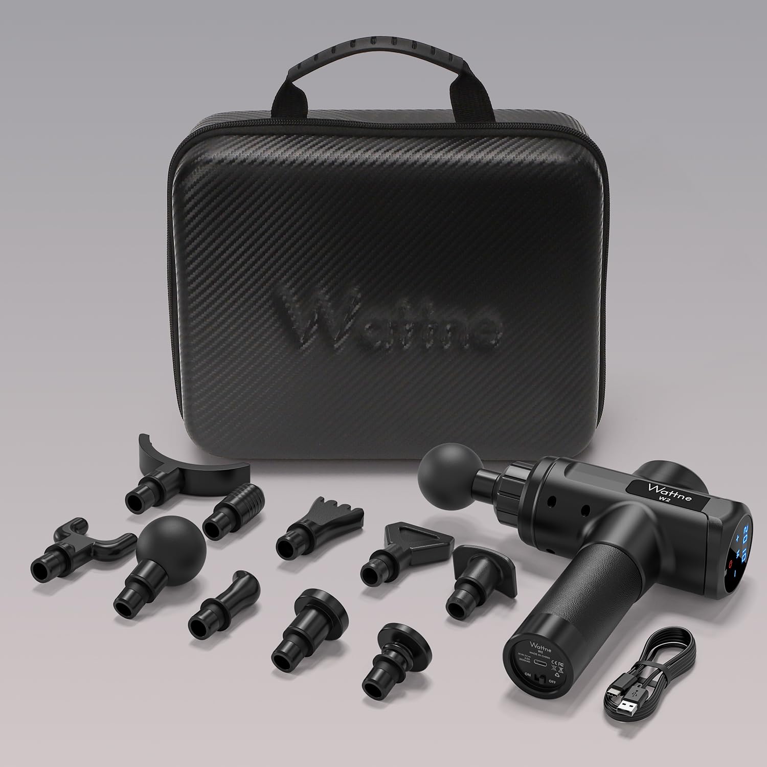 Wattne W2 Cordless Percussion Massage Gun with 20 Speeds