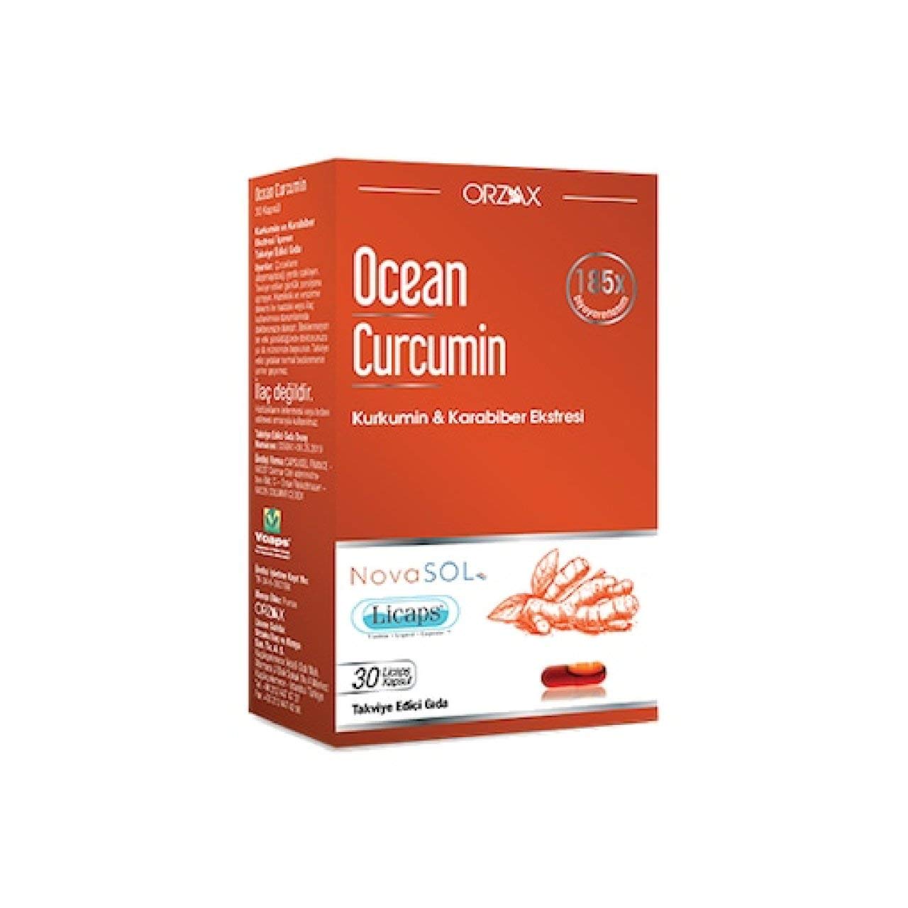 Ocean Curcumin ve Karabiber Ekstresi İçeren 30 Kapsül