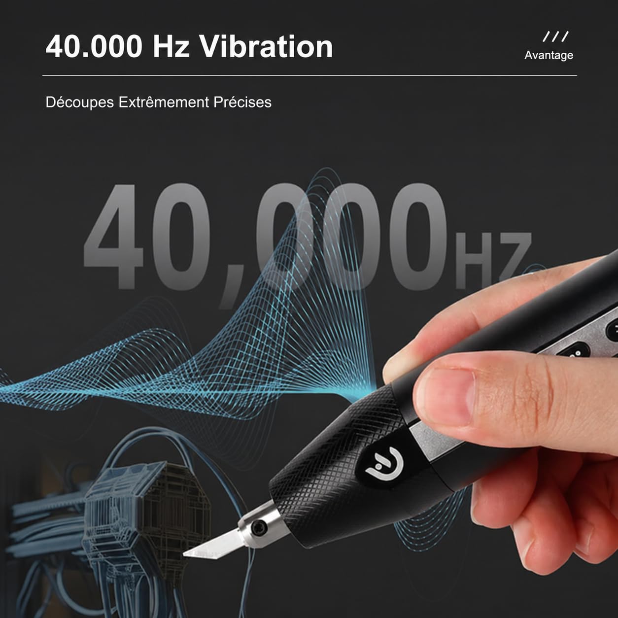 Hanboost C1 Kit de découpe à ultrasons professionnel sans fil multi-matériaux compatible pour projets de bricolage