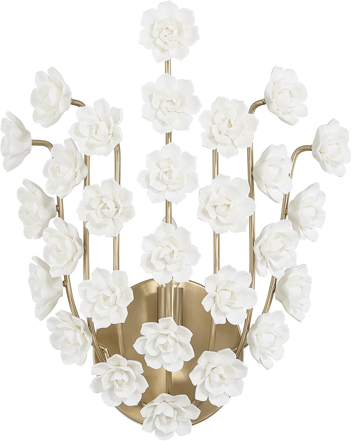Savoy House 9-2501-1-127 Flores Ceramic Flower Wall Sconce by Breegan Jane, 1-Light 60 Watt, 16" H x 11" W, Noble Brass