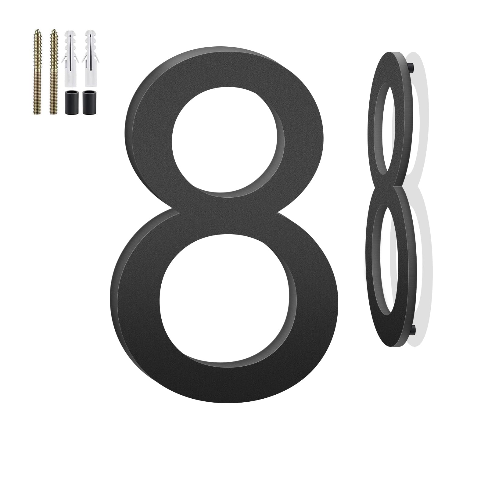 16 Inch Floating House Numbers and Metal Letters for Outdoor Signs, House Numbers for Outside, Aluminum Address Letters and Numbers for Door, Mailbox, Garden, Perfect for Home or Office (Number 8)