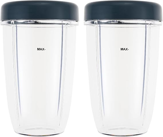 Blender Cups Replacement for Nutribullet Blender 24oz Cups with Lid, Compatible with Nutribullet 600W/900W Blenders (2 Pack)