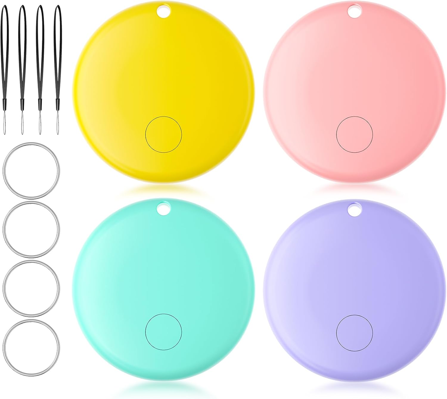 JTD Air Tracker Tags 4 Pack for Find My, 2026 Upgraded with IP68 Waterproof Item Finder with Left-Behind Alert, 4 Colors for Keys, Luggage, Backpack, Wallet. iOS Only.