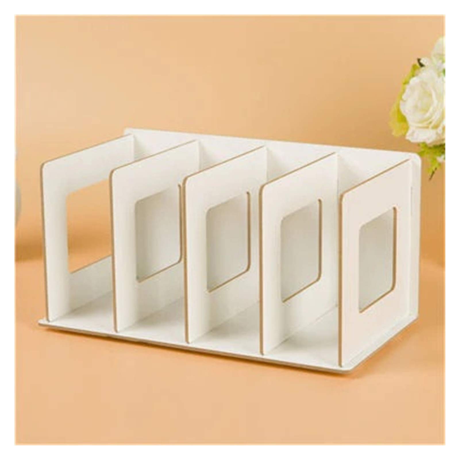 Serre-livres et étagère de rangement de bureau blanc en maille métal