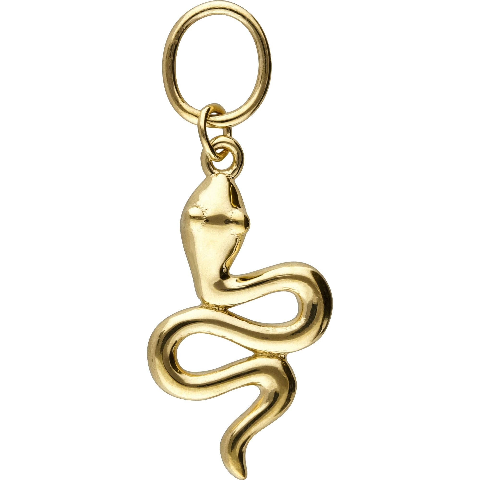 PIERCINGLINE 18 Gold Anhänger für Clicker SCHLANGE 750er Gold - Goldfarben