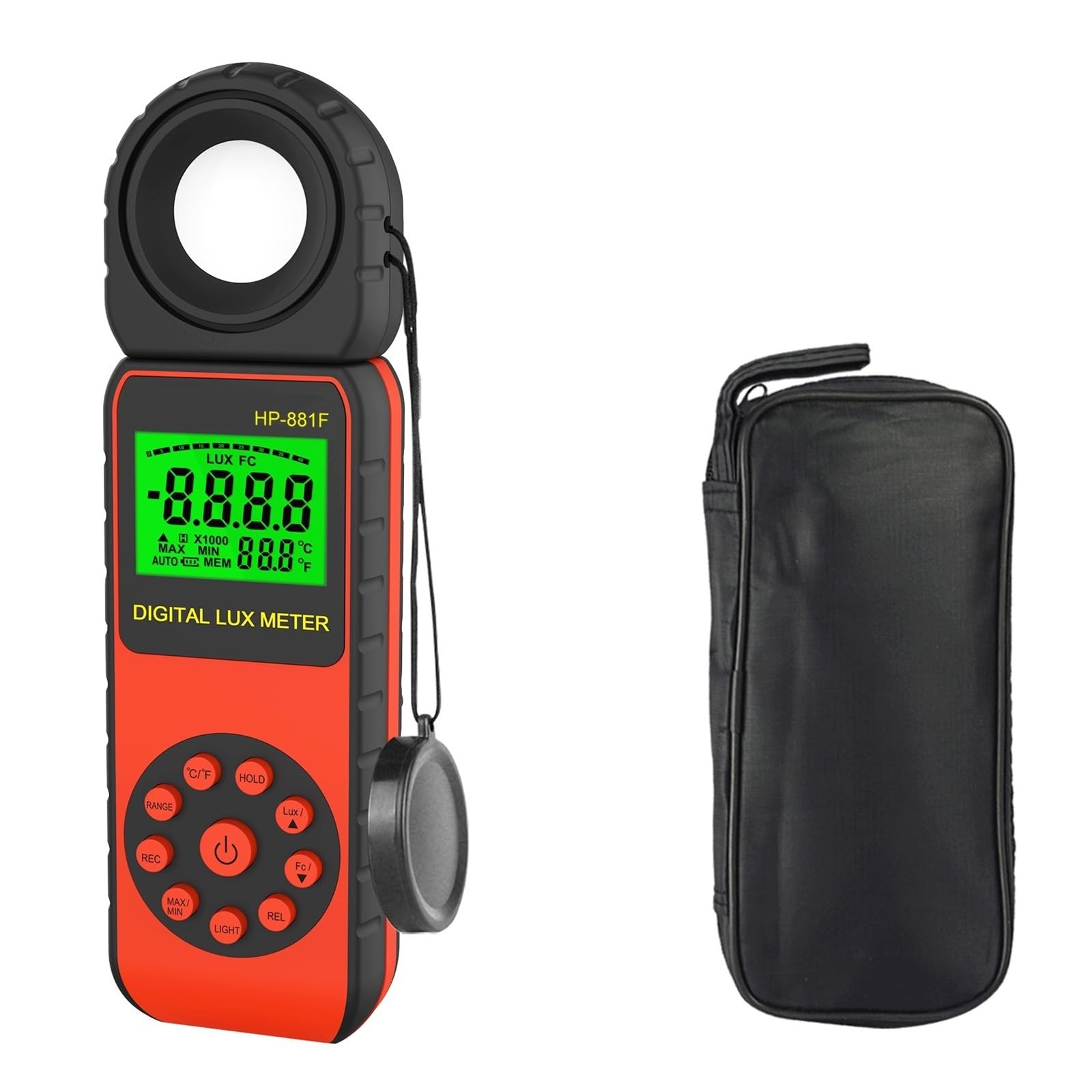 Spektralphotometer, Digitales Beleuchtungsstärkemessgerät, Hohe Genauigkeit, Schnelle Reaktionsgeschwindigkeit, LCD-Monitor, 1–4000000 Lux, Auflösung: 0,1 Lux/FC