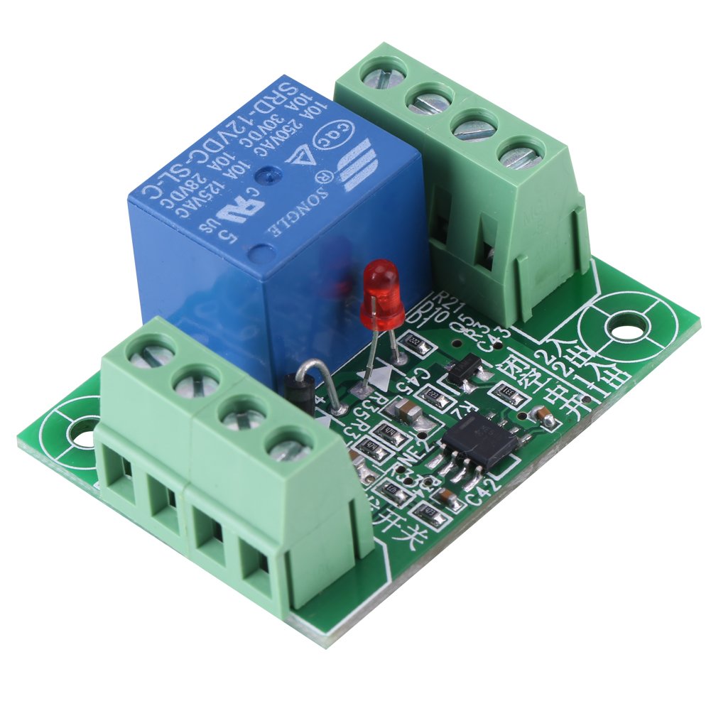 Akozon Módulo de control de relé interruptor biestable de circuito Relé biestable 12V biestable de un solo canal de CC de 12V