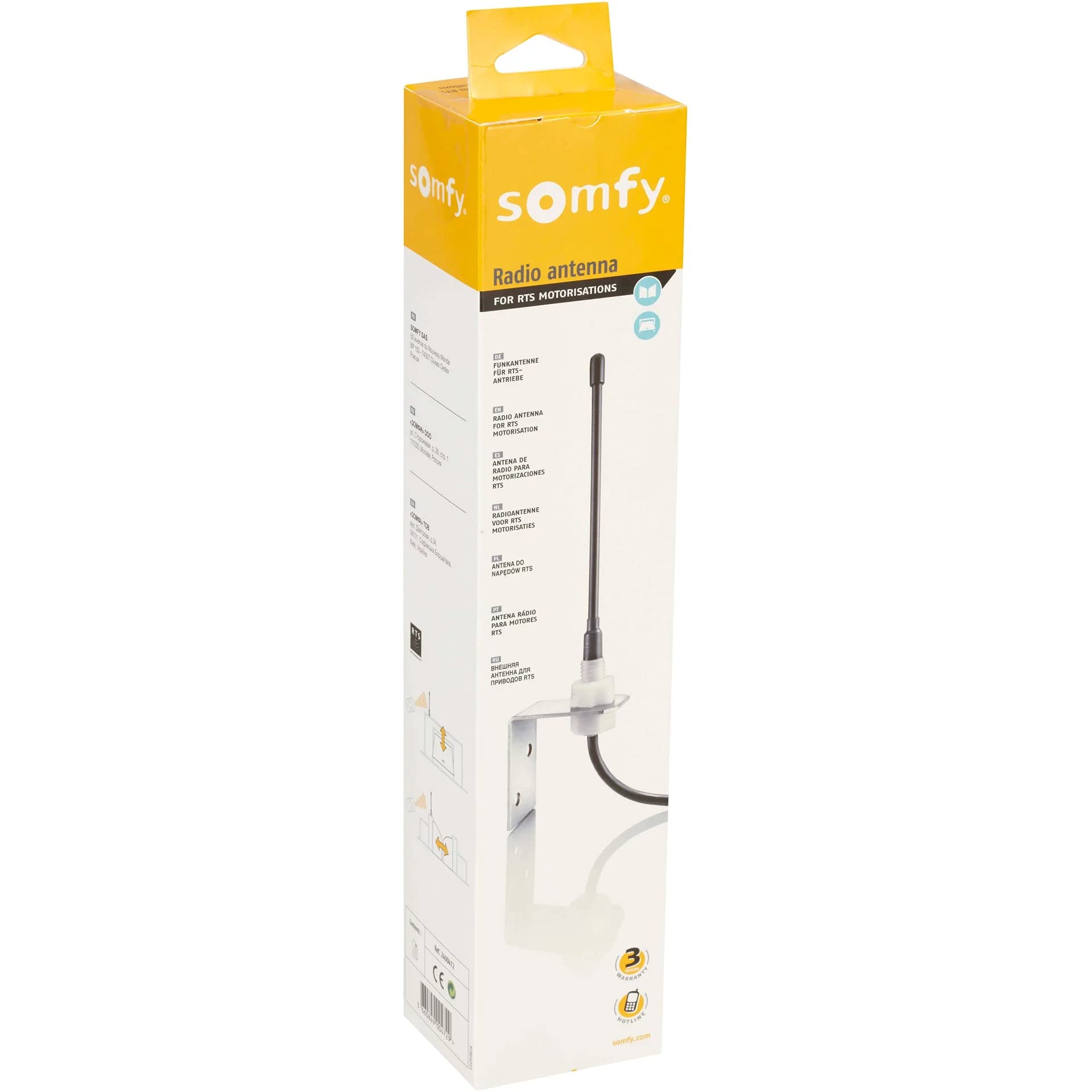 Antenne pour motorisation - Somfy 2400472 – 433MHz, pour Moteur de Portail et/ou Garage RTS