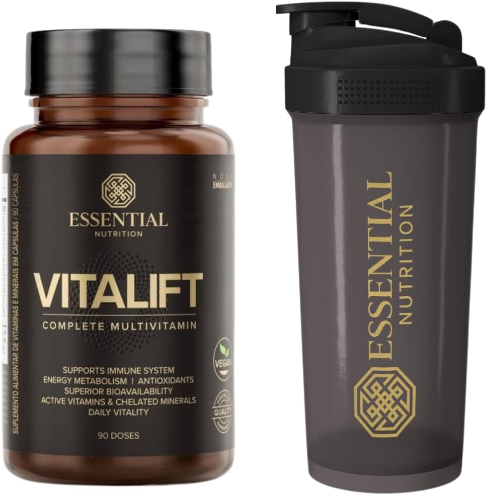 Essential Nutrition – Vitalift – 90 doses – Multivitaminico e Multimineral + Coqueteleira