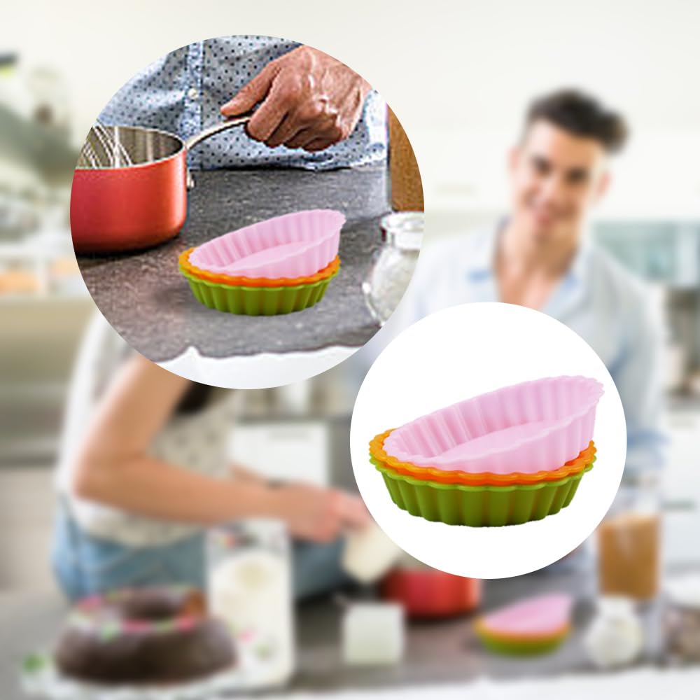 12 sztuk wielokrotnego użytku silikonowa forma do tarty 11 cm, nieprzywierająca silikonowa forma do tarty do ciast, foremka do ciast, silikonowa forma do ciasta Quiche tarta