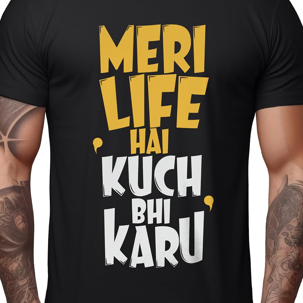 Peppyzone Camisetas impresas con citas hindi divertidas para hombres - Camiseta para hombre