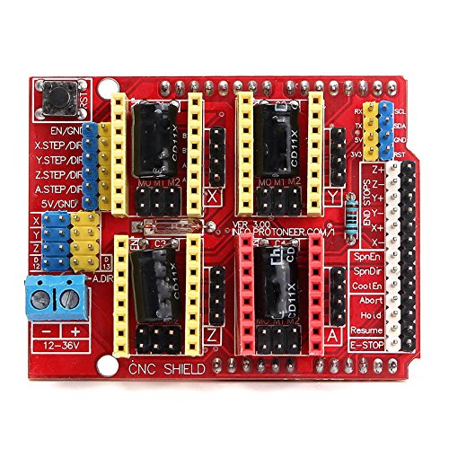 Amazon.com: Red 68 x 53 x 18 mm Engraver CNC Shield Board + 4Pcs A4988 ...
