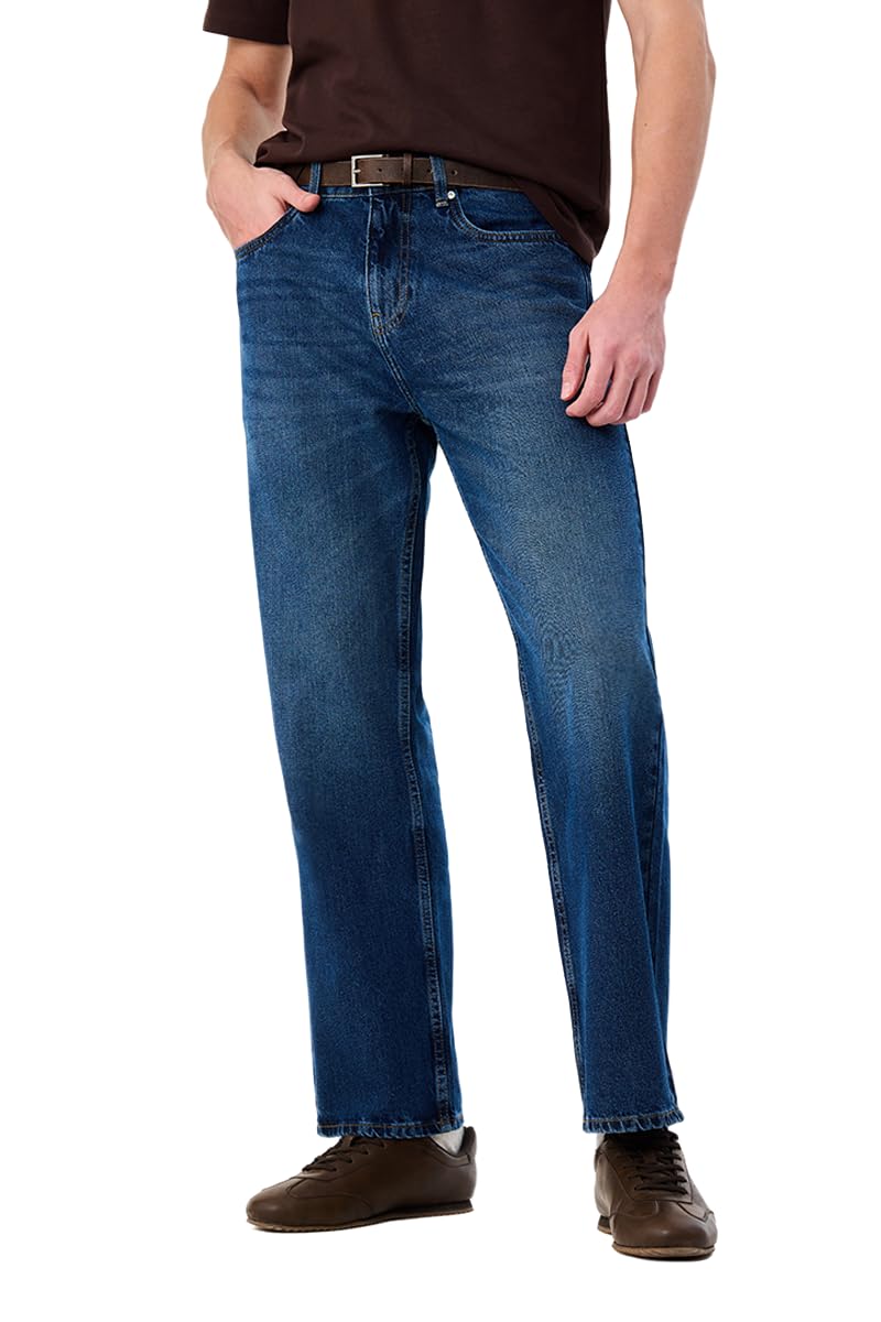 Men Jeans for Casual Wear | Straight Fit Mid Rise Straight Leg Clean Look Design | 100% Cotton Woven Denim for All Day Comfort & Everyday Use-image-49