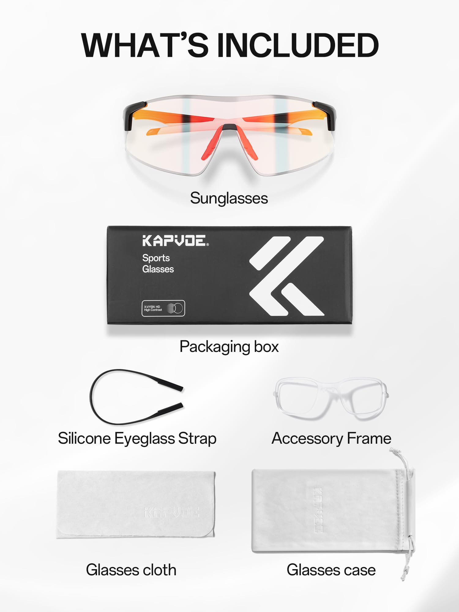 KAPVOE Gafas de Ciclismo Fotocromáticas Claras Deportivas Hombre Mujer K561