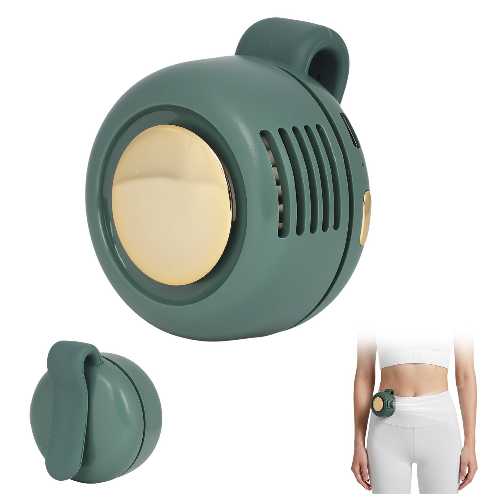 Ventilatore a clip a 3 velocità, silenzioso, senza lama, girevole a 360°, per vestiti, ricaricabile tramite USB, ventaglio portatile per colletto in vita, essenziale per l'estate, viaggi, ufficio